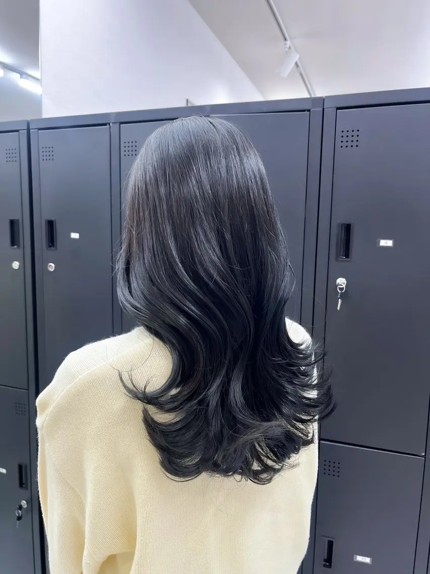 セミロング レイヤーカット カット ヘアカラー トリートメント レイヤー/韓国ヘア yunaのヘアスタイル
