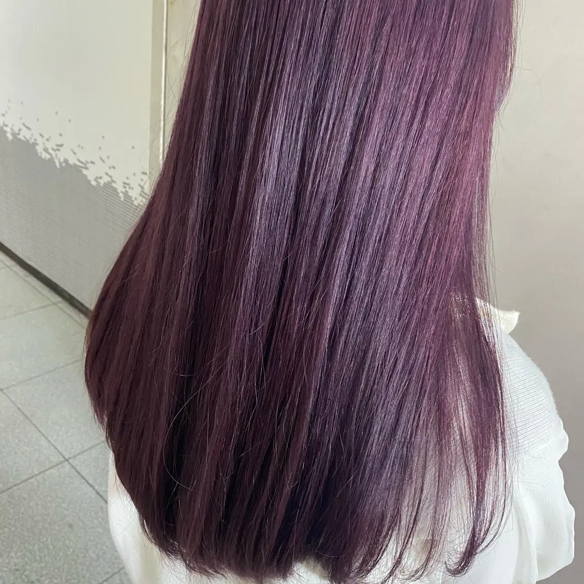 ロング カラー ブリーチ パープルカラー 清村 和音のヘアスタイル