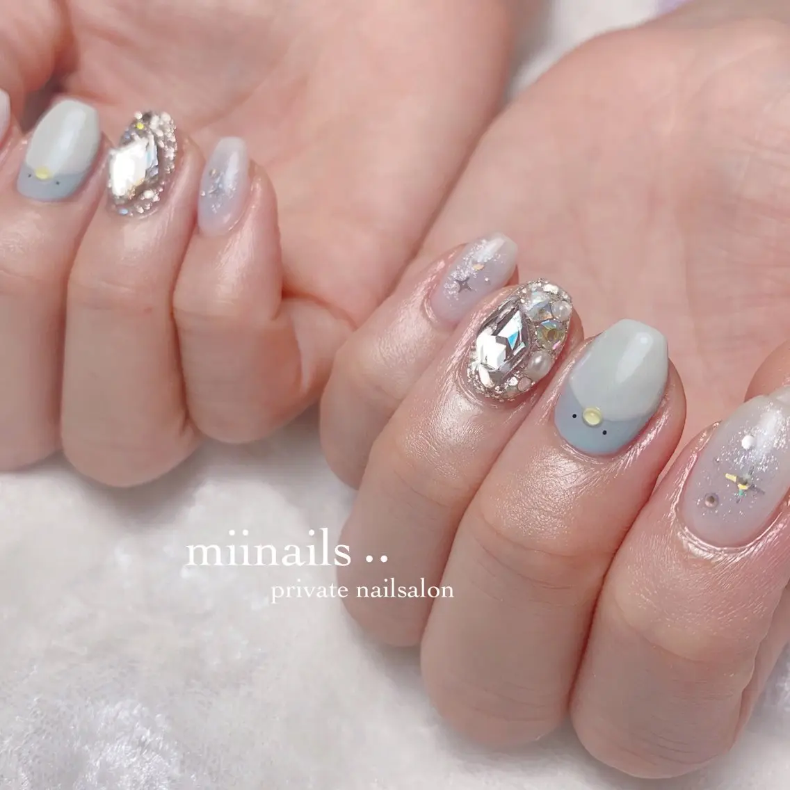 ネイル フレンチネイル 韓国ネイル ワンホンネイル ハンドネイル nailsalon miinailsのネイルデザイン