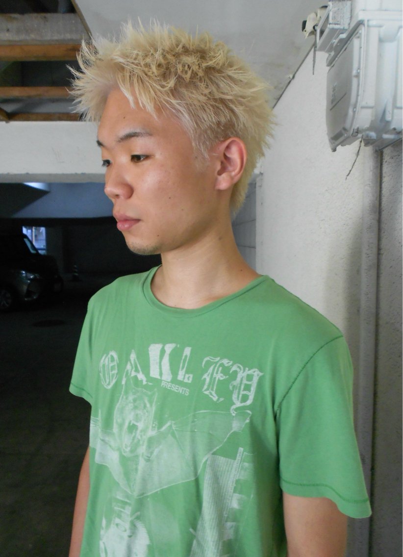 メンズ スパイキーショート ヘアカラー 福岡美容室 koudaiのヘアスタイル