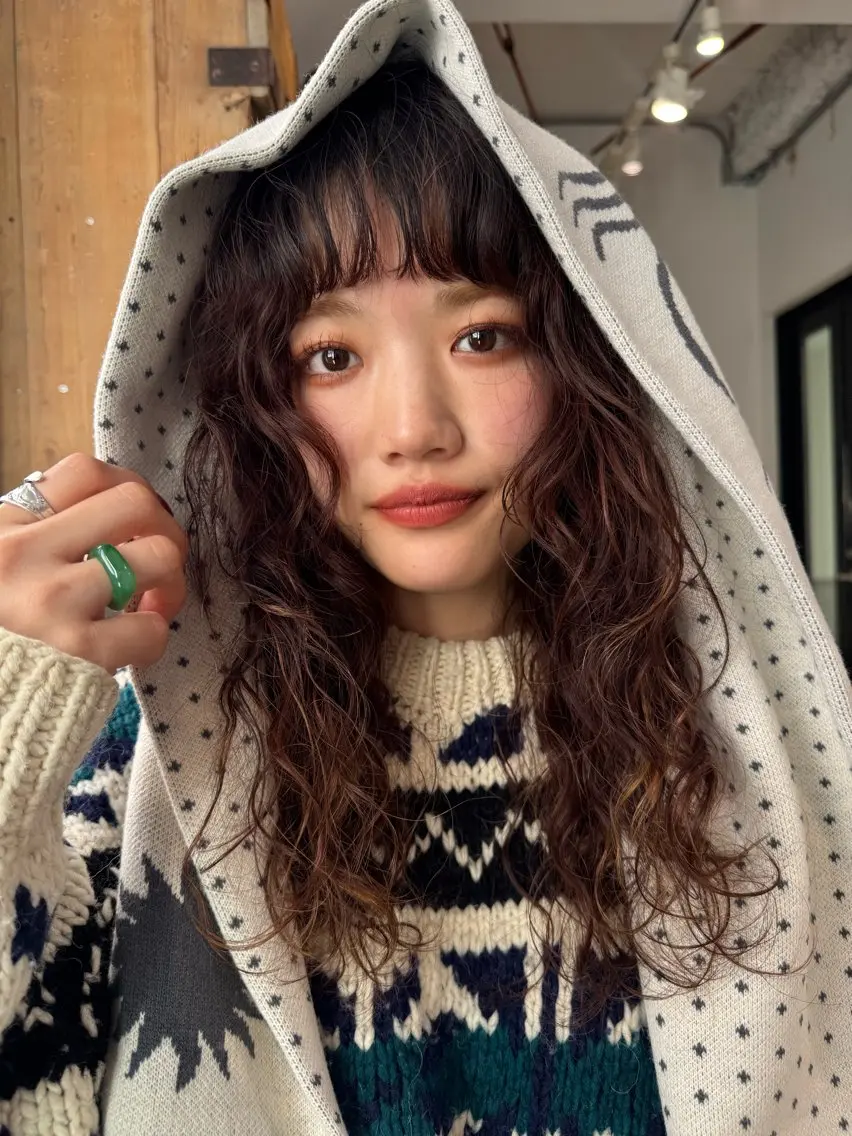 ロング パーマ パーマ トリートメント 井出 海月のヘアスタイル