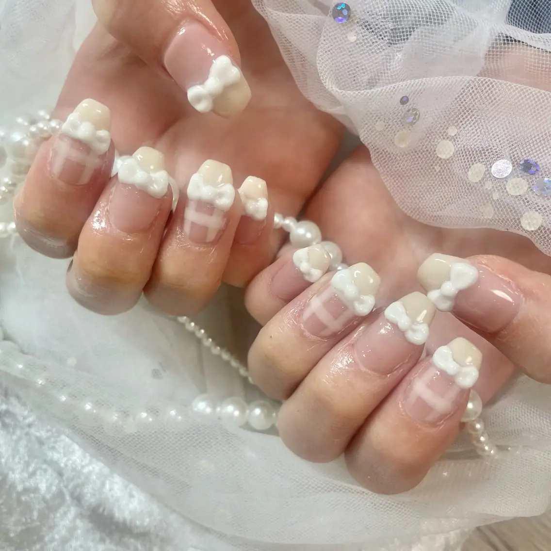 ネイル リボン ハンドネイル フットネイル 🎀AYAKO 🎀中韓ネイルのネイルデザイン