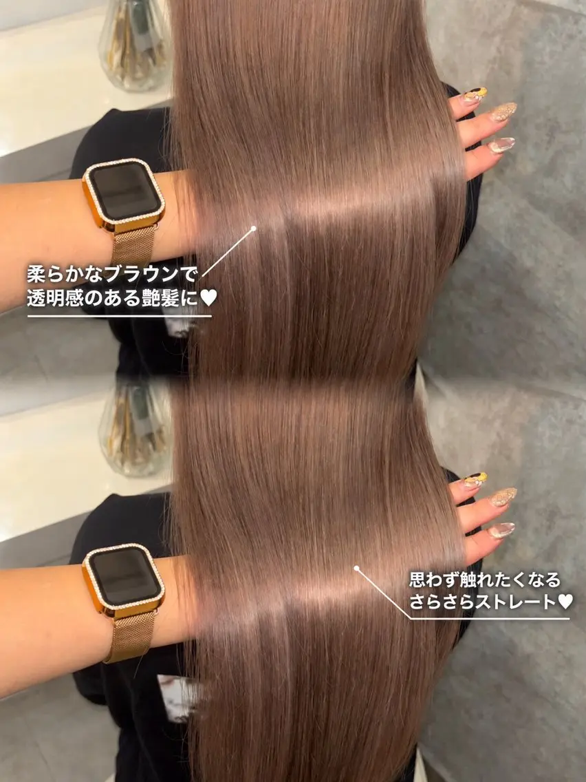 ロング カラー ヘアアレンジ ヘアカラー トリートメント 韓国風カラーカット 🤍店長 鳥越のヘアスタイル