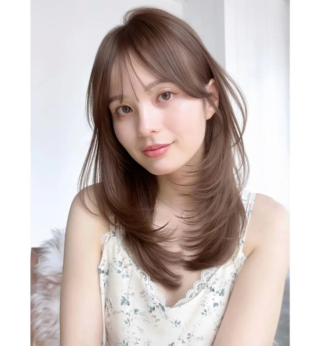 セミロング カラー レイヤーカット カット ヘアカラー トリートメント ITbyALBUM 八王子店のヘアスタイル