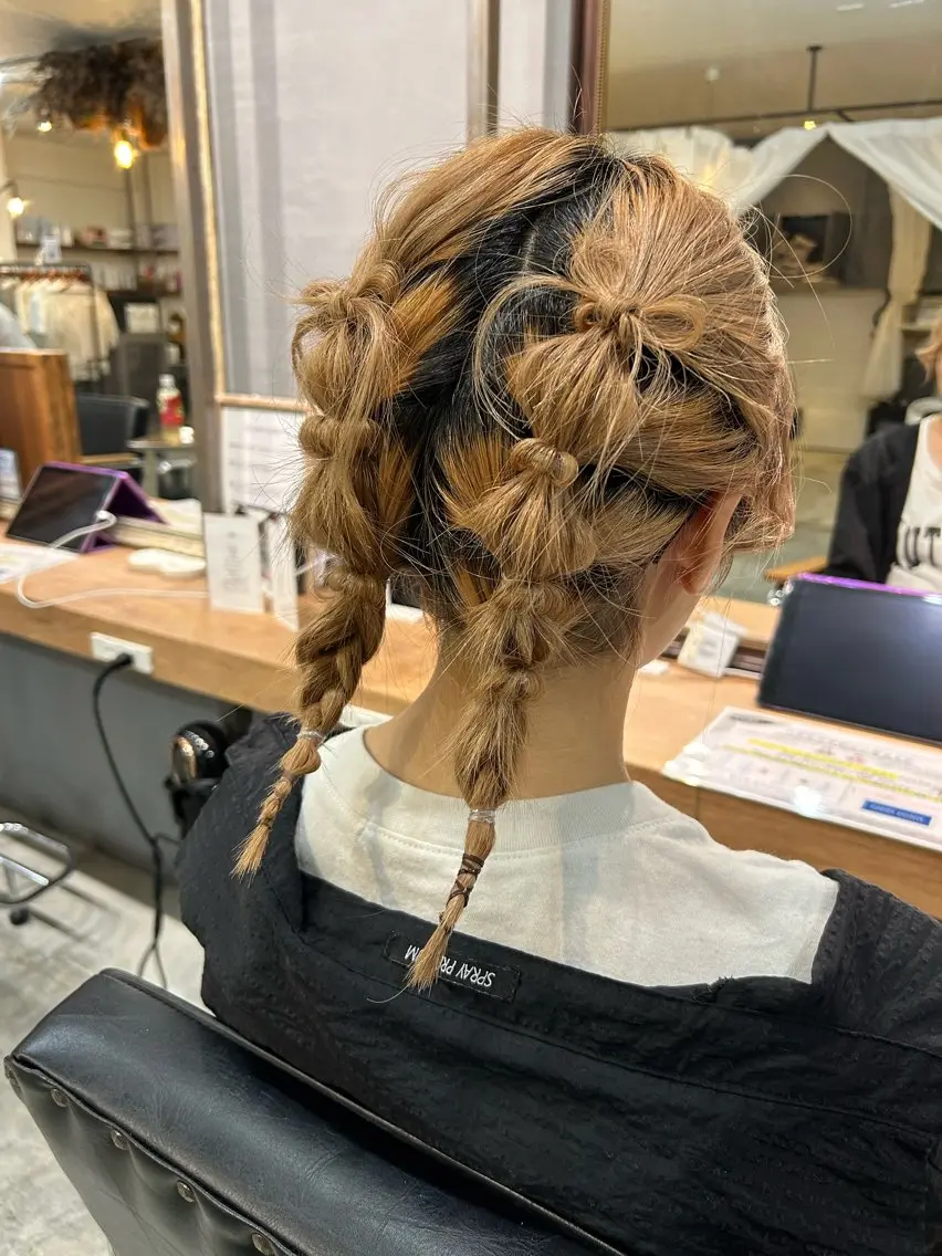 ヘアアレンジ 顔周りカット ピンク カラー🩰りりのヘアスタイル