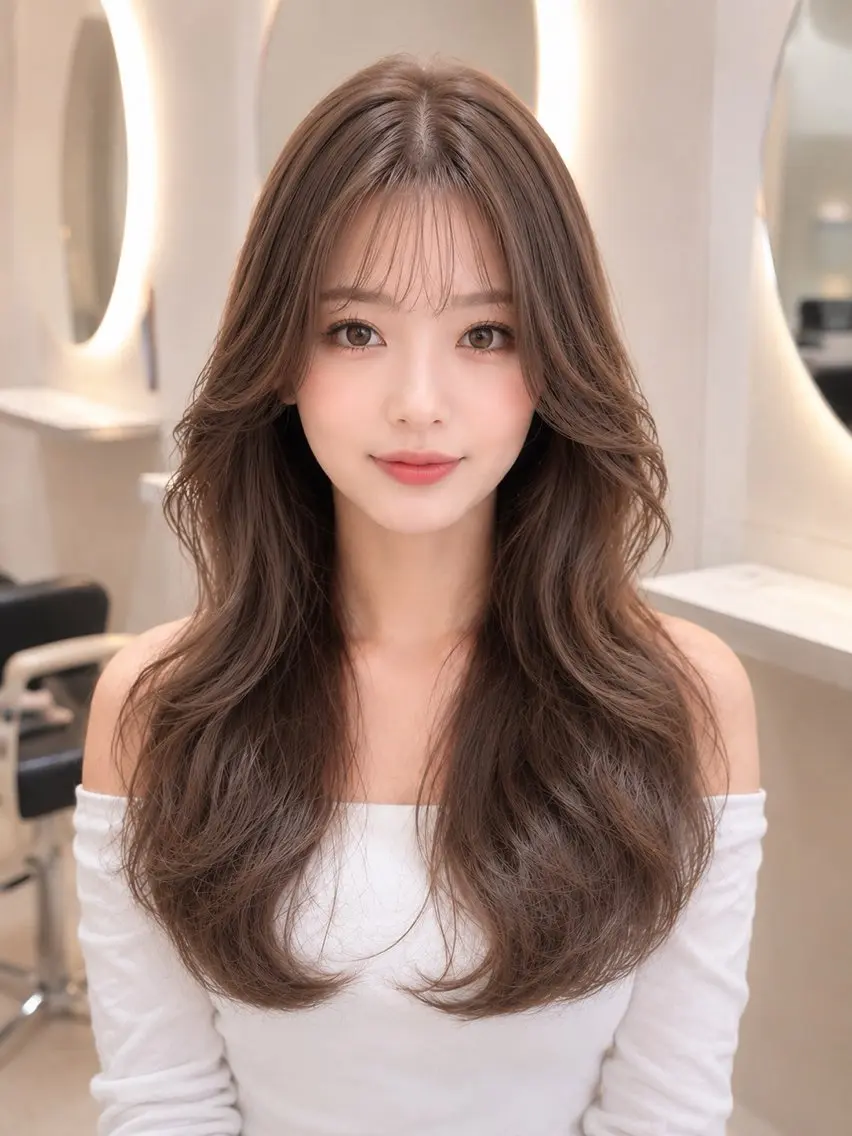 ロング カラー 韓国風ヘア✻透明感 カラー✻yukaのヘアスタイル