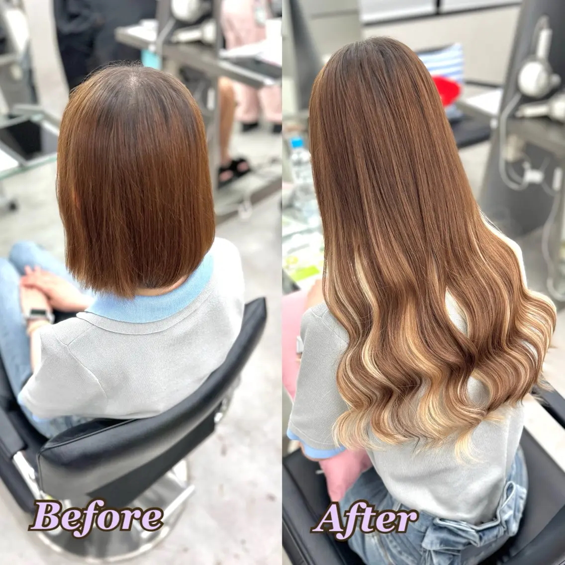 エクステ ヘアメ🎀ハイトーン 🩵エクステ🪄しほのヘアスタイル