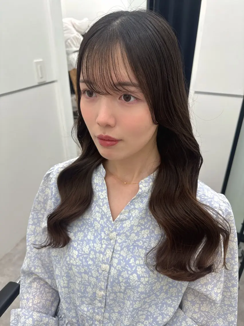 ロング パーマ カット パーマ デジタルパーマ🫧 韓国風ヘア🫧サクラのヘアスタイル