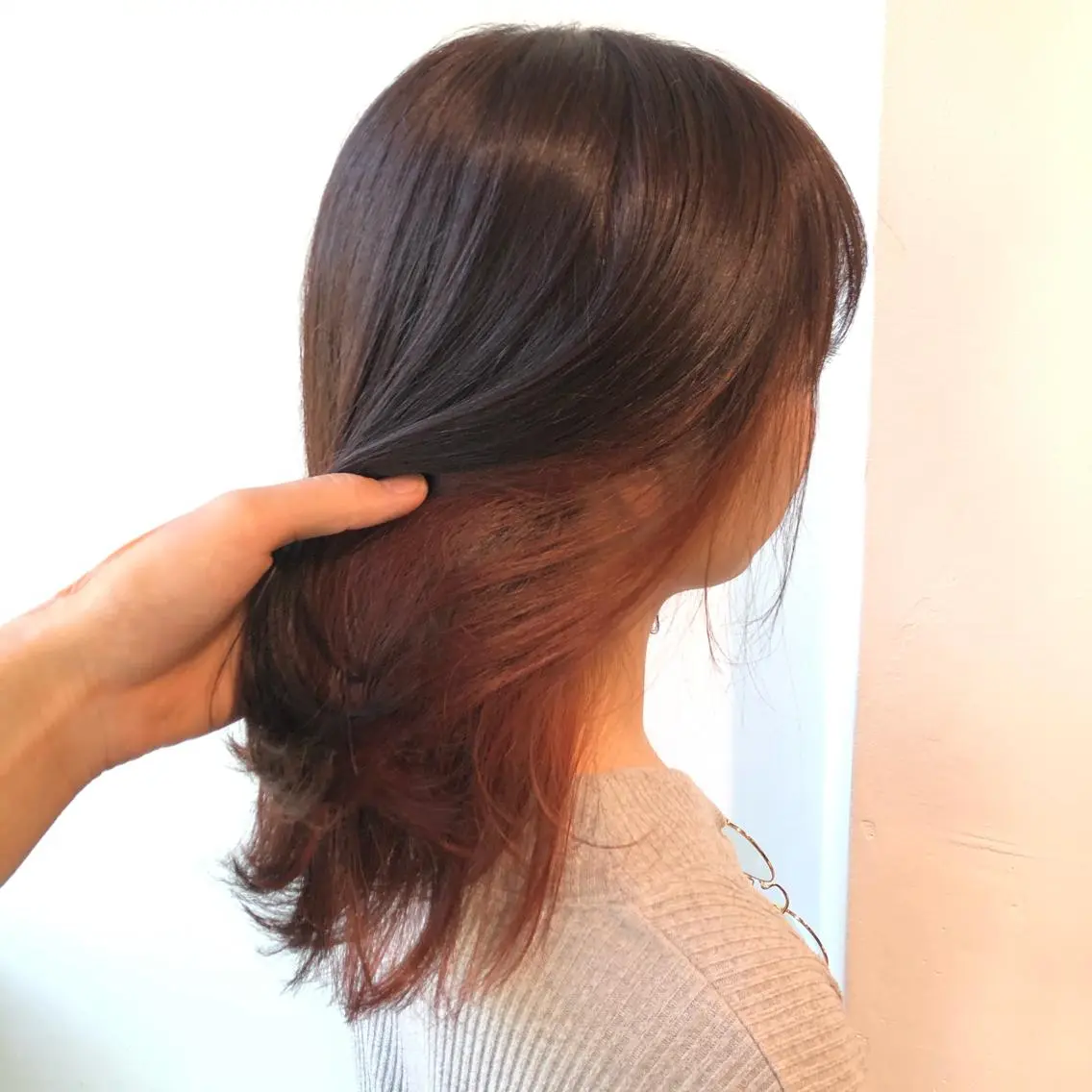 ミディアム カラー ヘアカラー トリートメント ヘッドスパ ヘアセット 💖ブリーチなし透明 感💖ASAHIのヘアスタイル