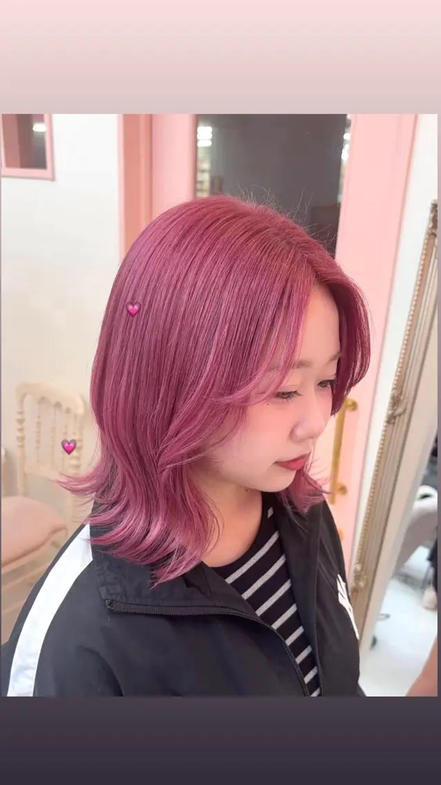 ミディアム カラー ヘアカラー トリートメント 韓国ヘア🎀マイカ| 新大久保のヘアスタイル