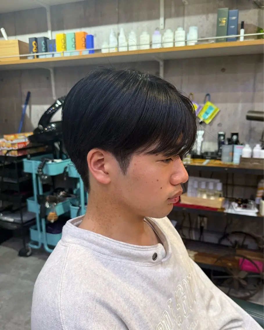 メンズ マッシュ シースルーマッシュ カット ヘアカラー ナチュラル特化 naoki.のヘアスタイル