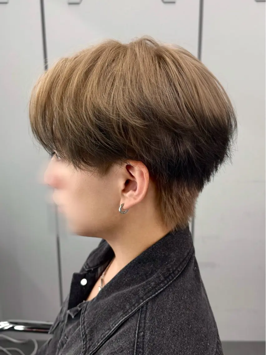 カラー メンズ メンズブリーチ センターパート ダウンパーマ カルマパーマ メンズ韓国風 ヘアカラー トリートメント Ayuki /福岡/メンズカットのヘアスタイル