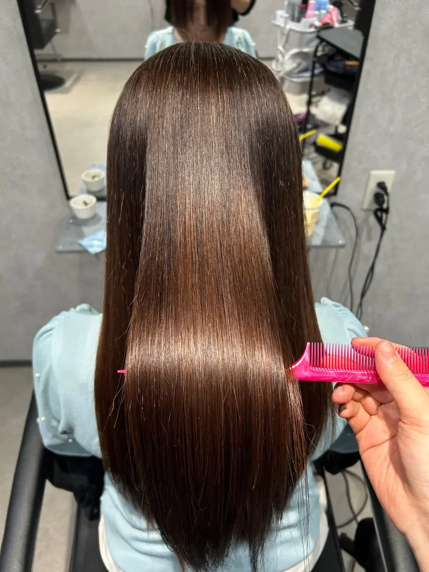 ロング 縮毛矯正 Clair ￤rinkaのヘアスタイル