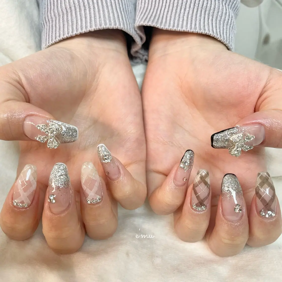 ネイル フレンチネイル ガーリー ハンドネイル nail salon e'mu💐のネイルデザイン