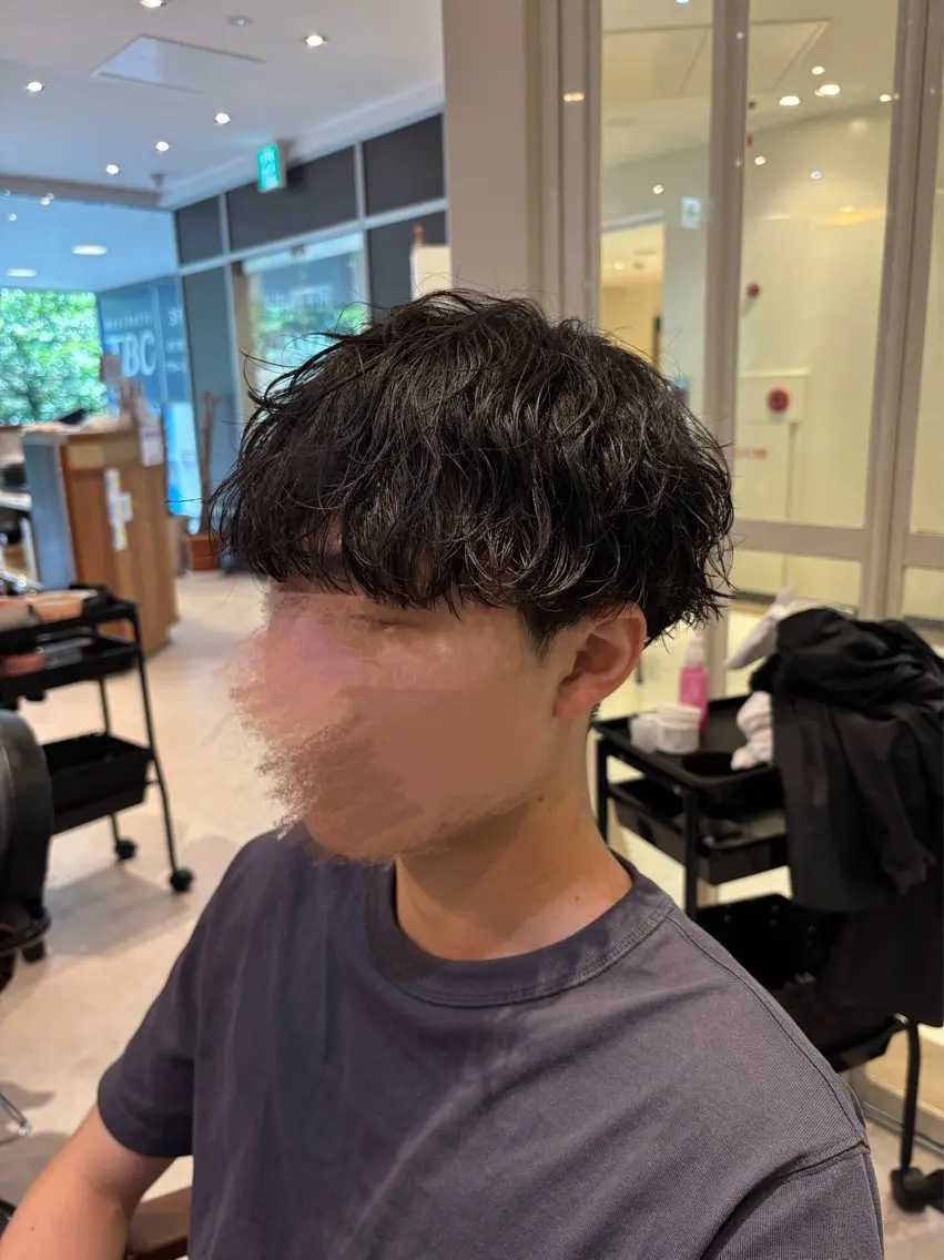 パーマ メンズ メンズパーマ 波巻きパーマ カット パーマ メンズ/縮毛矯正 髪質改善カラー/りなのヘアスタイル