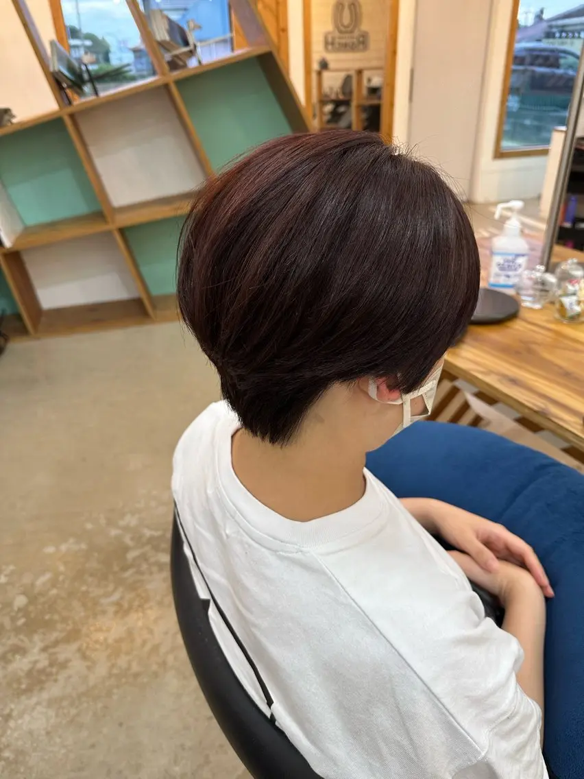カラー ブリーチ ブリーチなしカラー レッドカラー もろ/ショート/ 透明感カラーのヘアスタイル