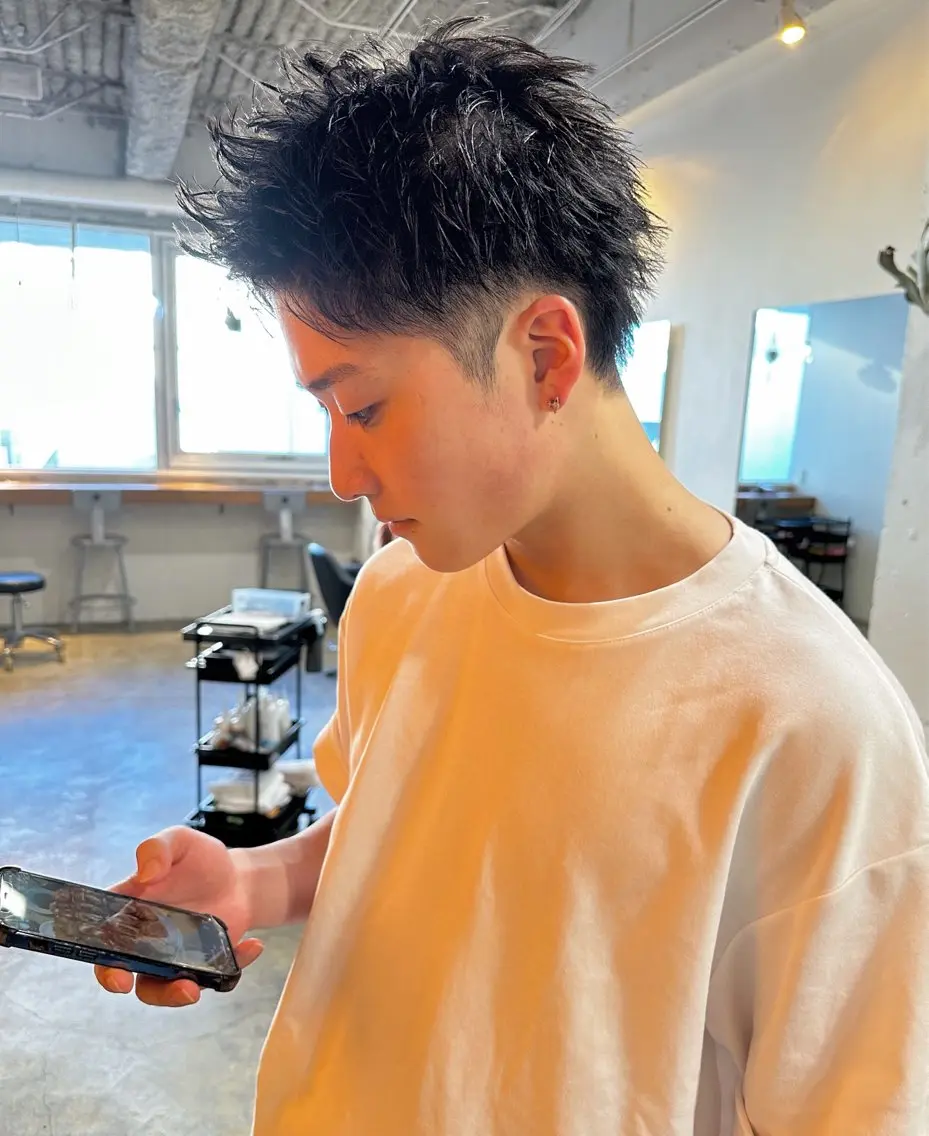 ショート メンズ グランジヘア 無造作ヘアHYUGAのヘアスタイル