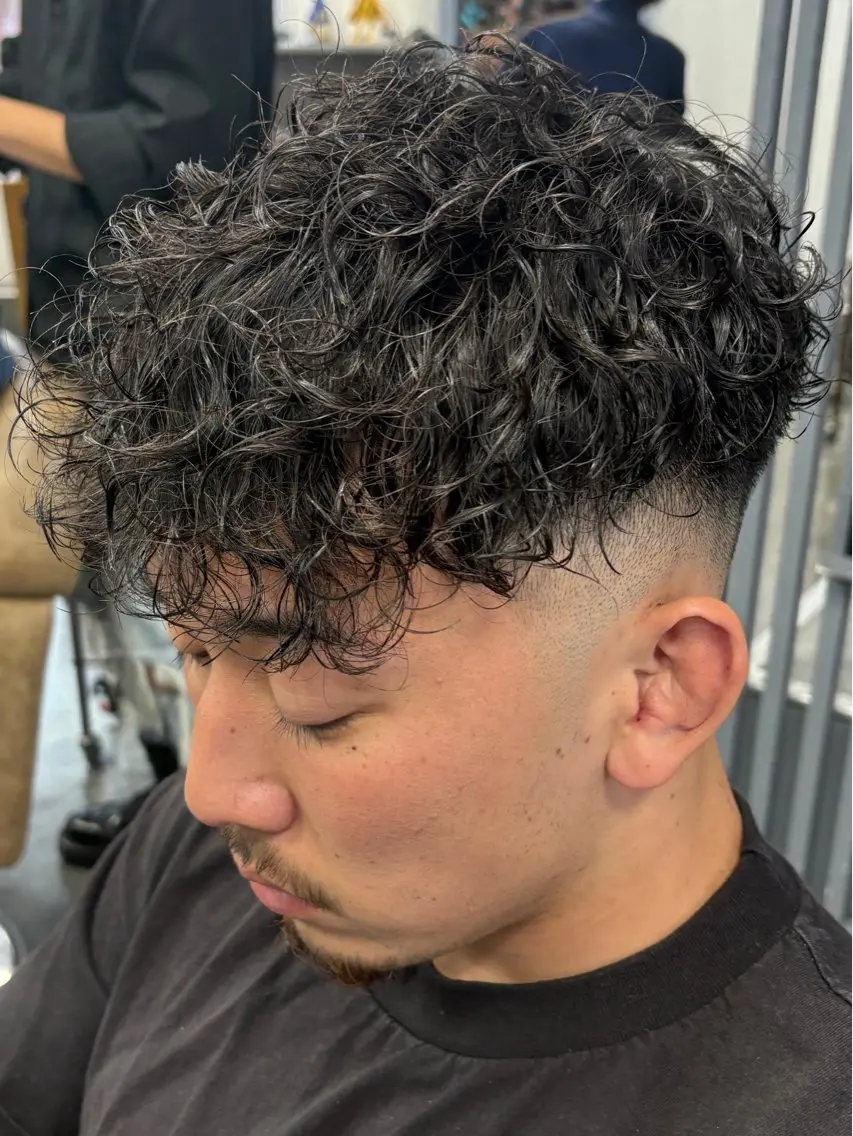 ショート メンズ カット パーマ 茶屋町メンズサロン 小野湧翔のヘアスタイル
