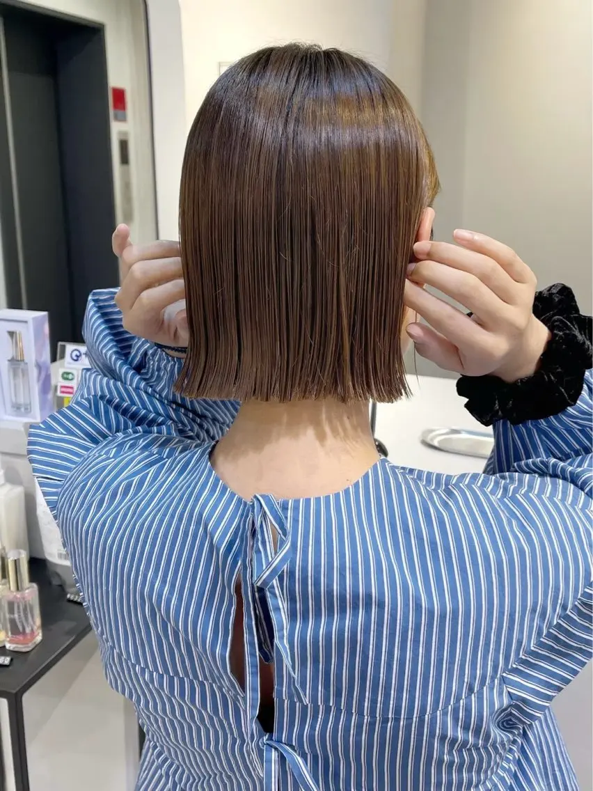 ショート 縮毛矯正×ボブ🥣 オイカワ レイのヘアスタイル