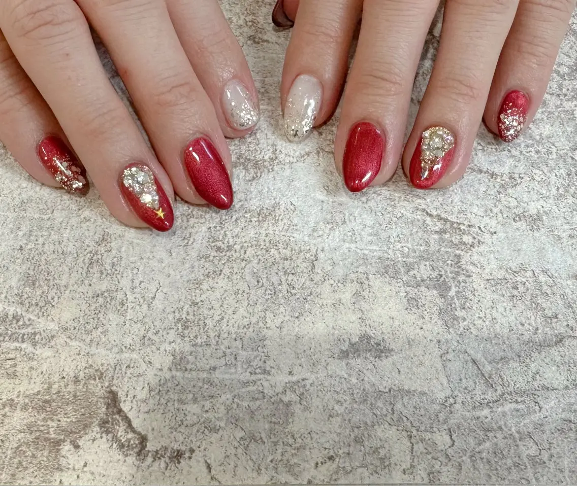 ネイル ジェルネイル パラジェル 冬ネイル クリスマス Luana nail (ルアナネイル)のネイルデザイン