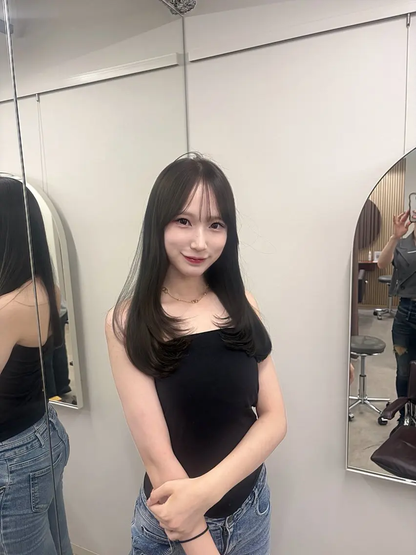 ロング カラー カット ヘアカラー トリートメント ヘッドスパ ヘアセット 盛れる艶カラー× レイヤーカット/咲来のヘアスタイル