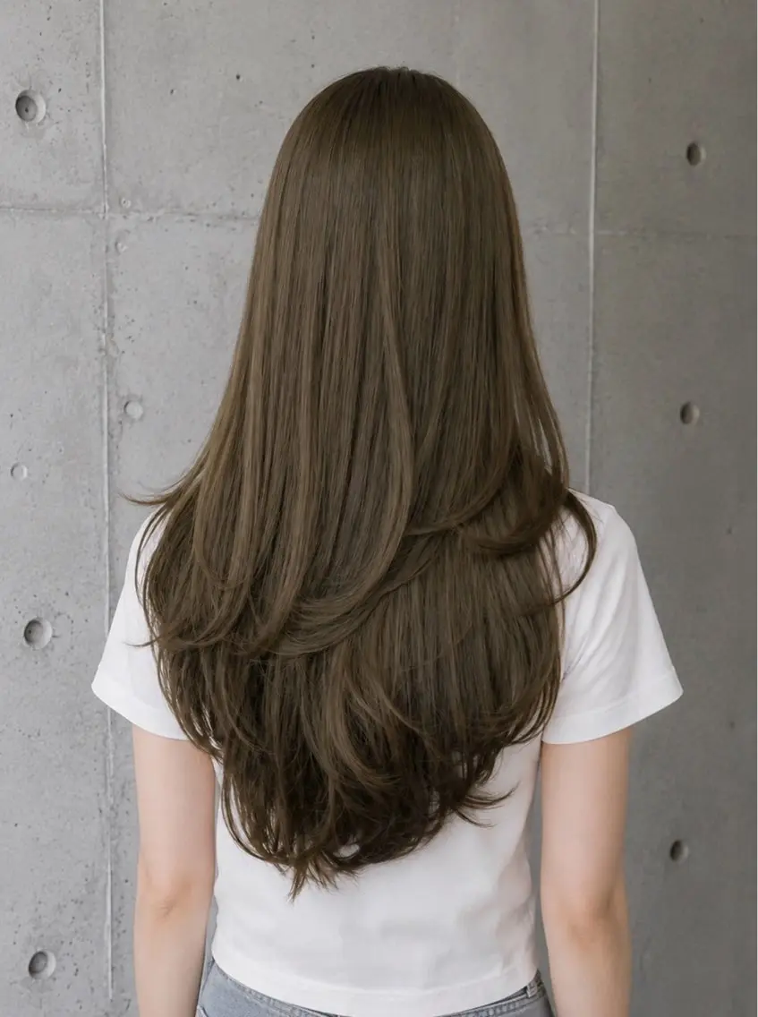 セミロング カラー ヘアアレンジ グレージュ くびれヘア 顔まわりレイヤー ハッシュカット 韓国風ヘア カット ヘアカラー トリートメント 🌫️大人韓国ヘア 🌫️naoyaのヘアスタイル