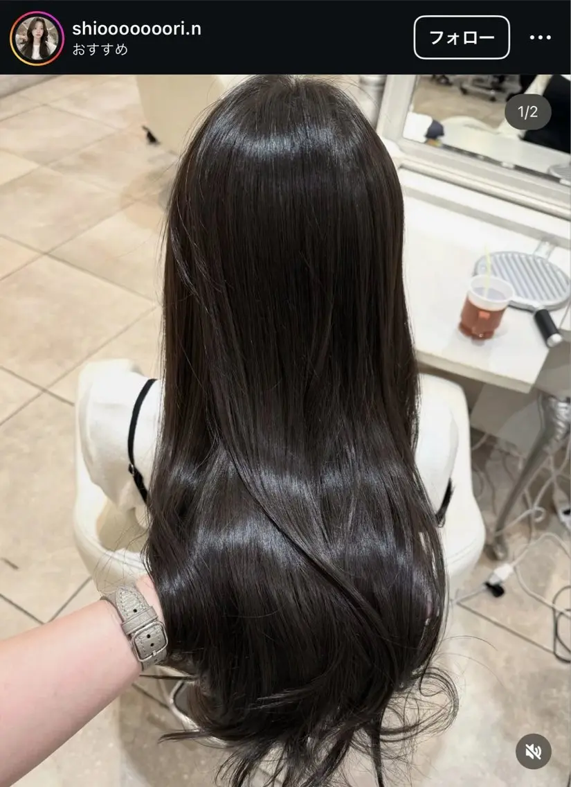 カラー nico🎀 ワンカラー／縮毛矯正のヘアスタイル