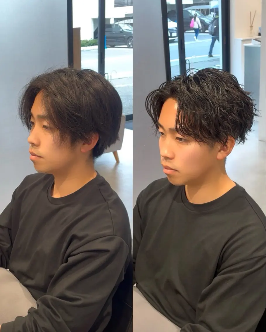 パーマ メンズ メンズパーマ リベイルけんた モデル募集のヘアスタイル