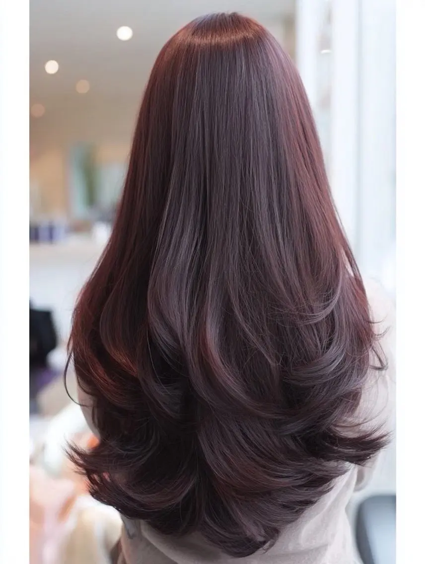 ロング カラー ヘアカラー 🍒モテ暖色カラー × うる艶✧ ゆなのヘアスタイル