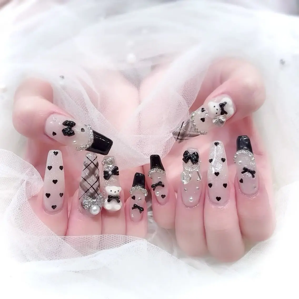 ネイル アートネイル 長さ出し フラッシュネイル フレンチネイル ジェルネイル ハンドネイル kana nailのネイルデザイン
