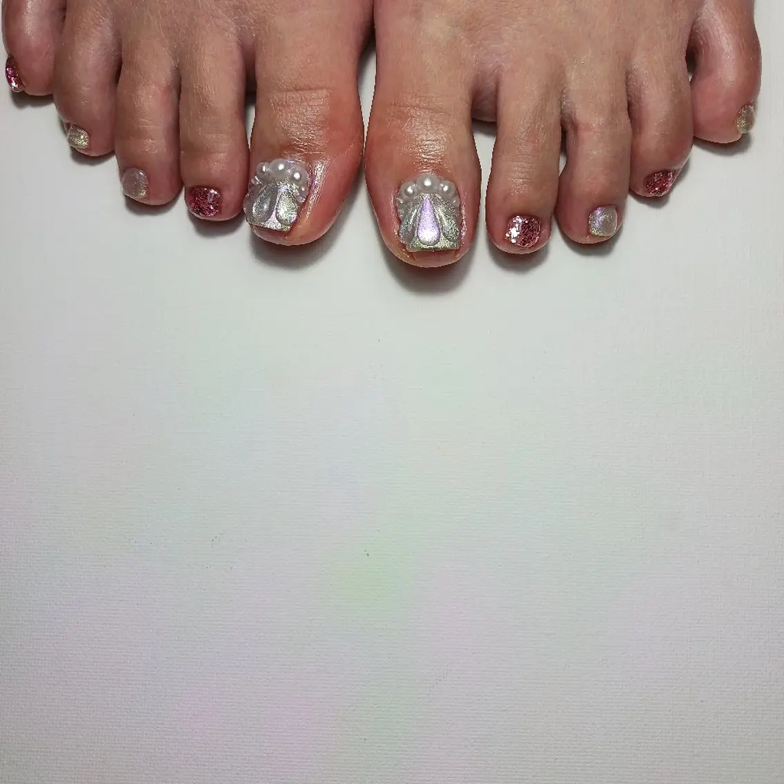 ネイル ジェルネイル 持ち込み ショートネイル 夏ネイル フットネイル owlnail /持込みデザイン専門のネイルデザイン