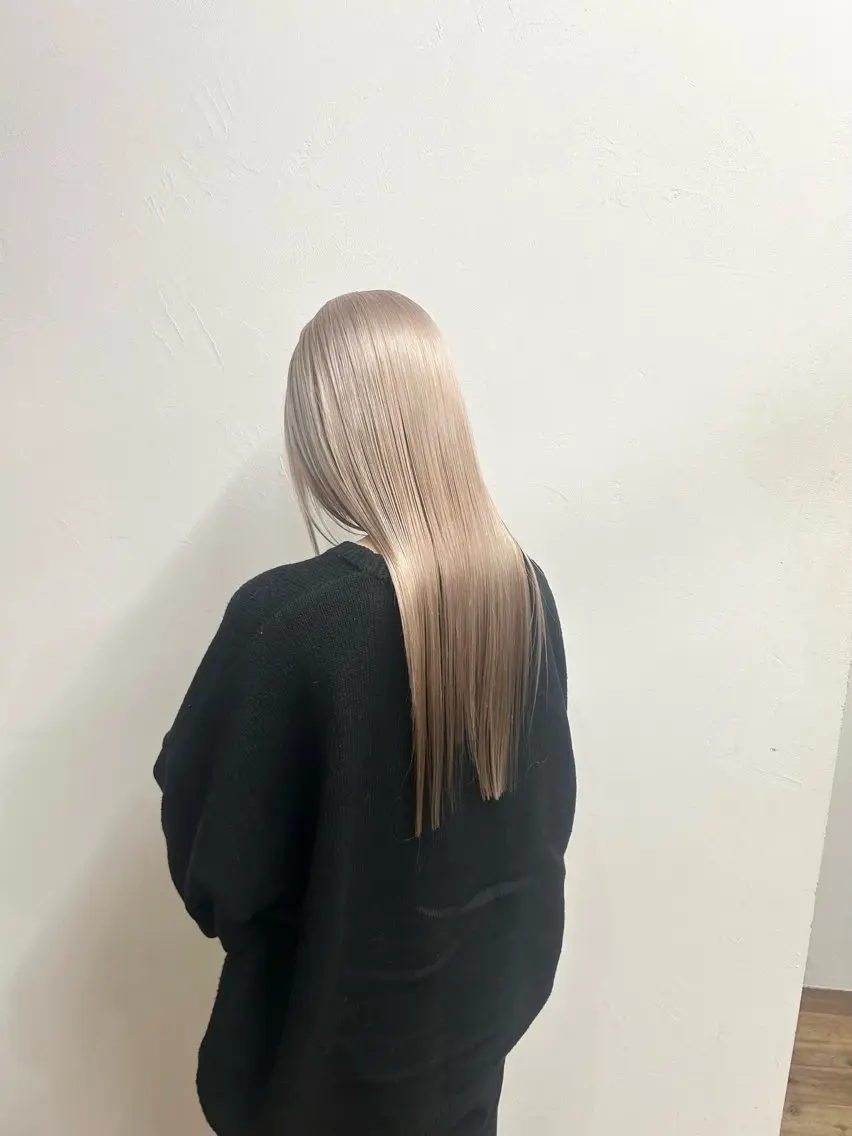 ロング カラー ブリーチ ケアブリーチ 透明感カラー デザインカラー ダブルカラー げん/梅田美容室 中崎町美容室のヘアスタイル