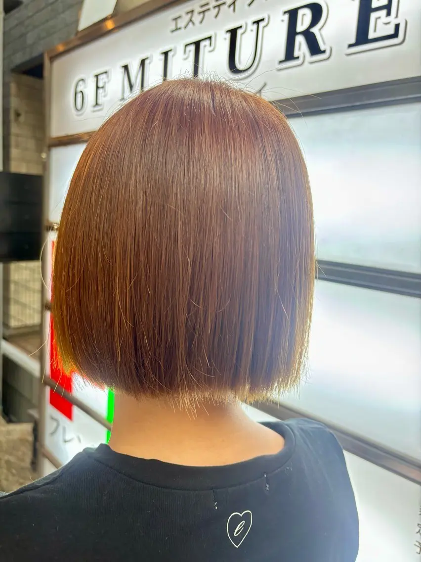 ショート カラー ブリーチ ブラウンカラー ブリーチなしカラー ヘアカラー a-cha (モデル様募集)のヘアスタイル