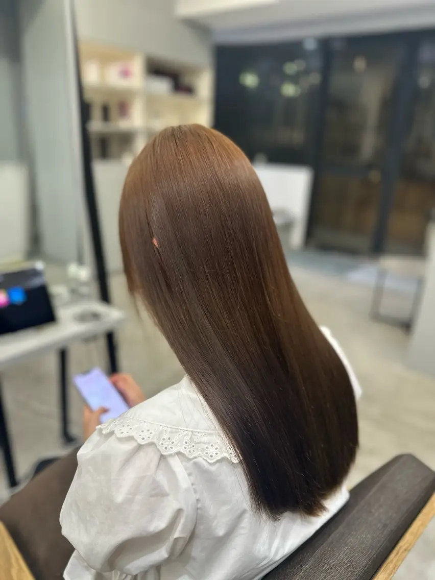 ロング パーマ 縮毛矯正 ハイトーンカラー が絶対可愛い✨泰聖✨のヘアスタイル