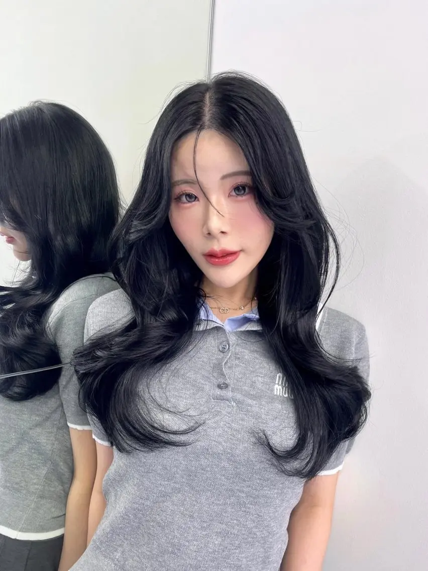 ロング カラー カット ヘアカラー トリートメント レイヤー/髪質改善 縮毛/ハッシュカットのヘアスタイル