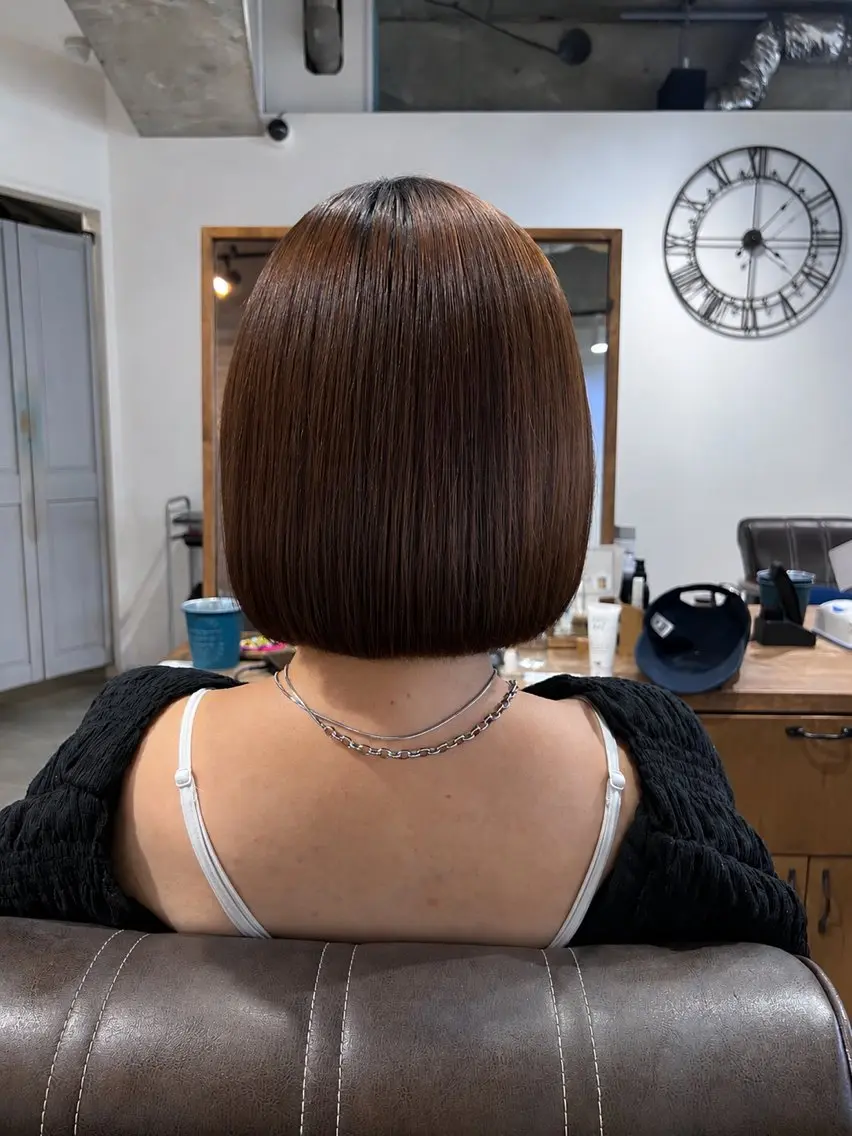 ミディアム 外ハネヘア 縮毛矯正 カット 縮毛矯正 縮毛矯正　田子 美絵のヘアスタイル