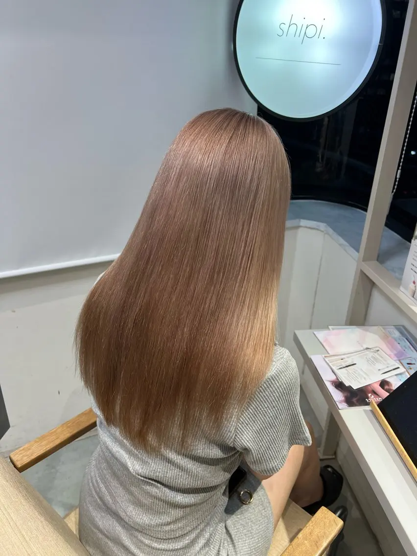 カラー ベージュカラー ピンクカラー ピンクベージュ ayaka🫧 梅田ダブルカラーのヘアスタイル