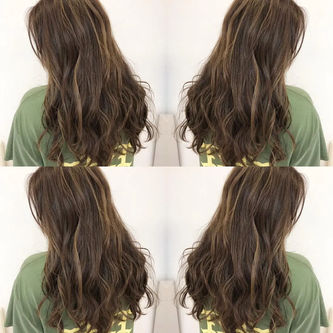 ロング カラー アッシュ バレイヤージュ ブリーチ グラデーションカラー グレージュ 似合わせカット/ レイヤーカット/新谷のヘアスタイル