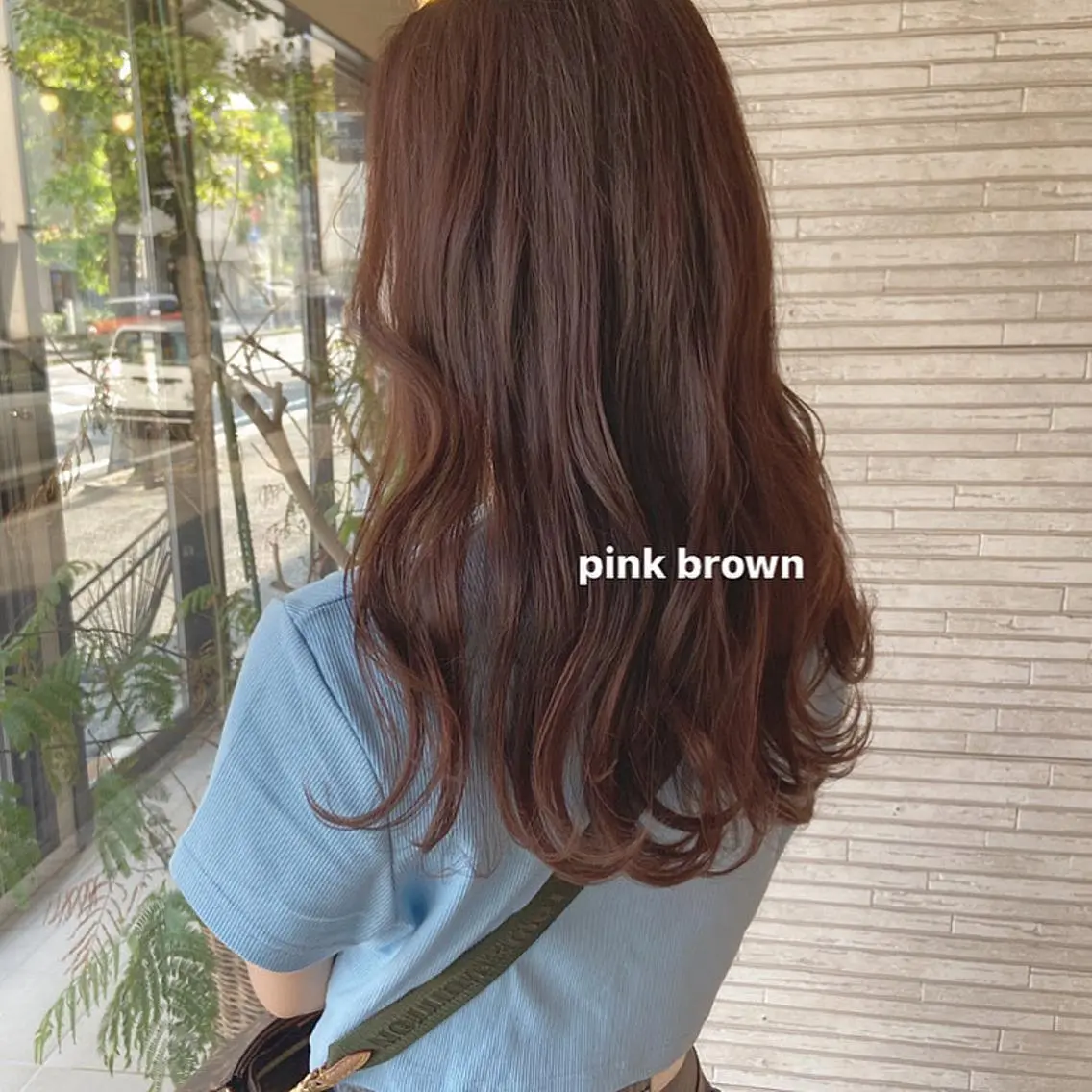 セミロング ピンクブラウン 小玉 杏華のヘアスタイル