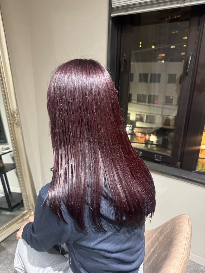 ロング カラー ブリーチ 透明感カラー ダブルカラー ブリーチなしカラー レッドカラー カット ヘアカラー トリートメント 5日空き◎髪質改善 misatoのヘアスタイル