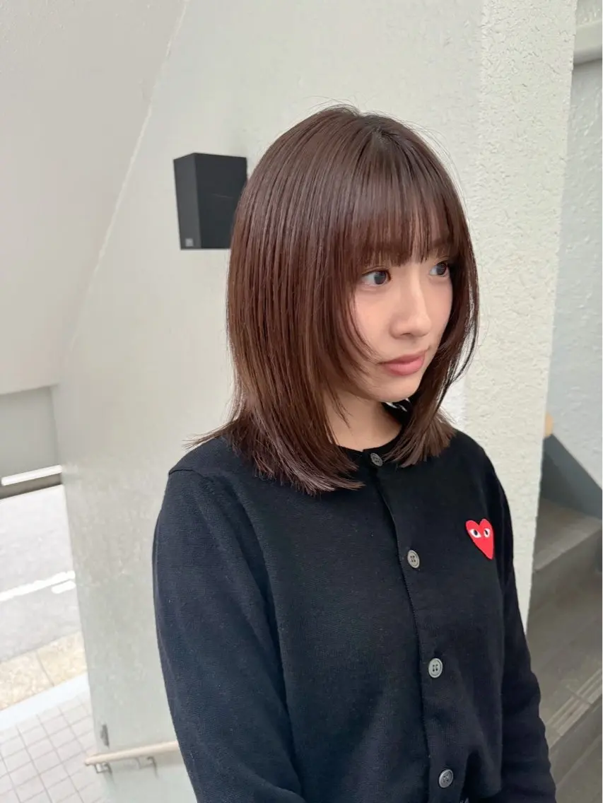 カラー ヘアカラー レイヤーカット🍏 オリーブ/ののかのヘアスタイル