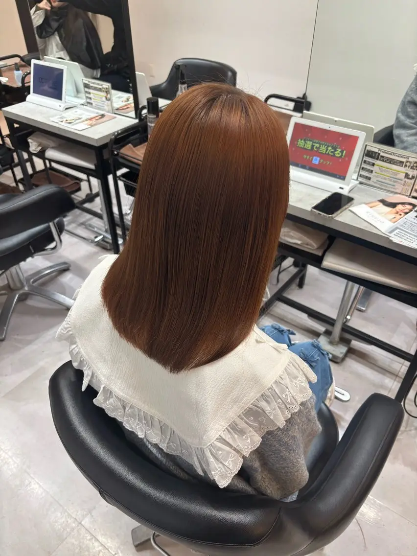 セミロング ヘアカラー トリートメント 🌙髪質改善カラー Momoka🦋のヘアスタイル