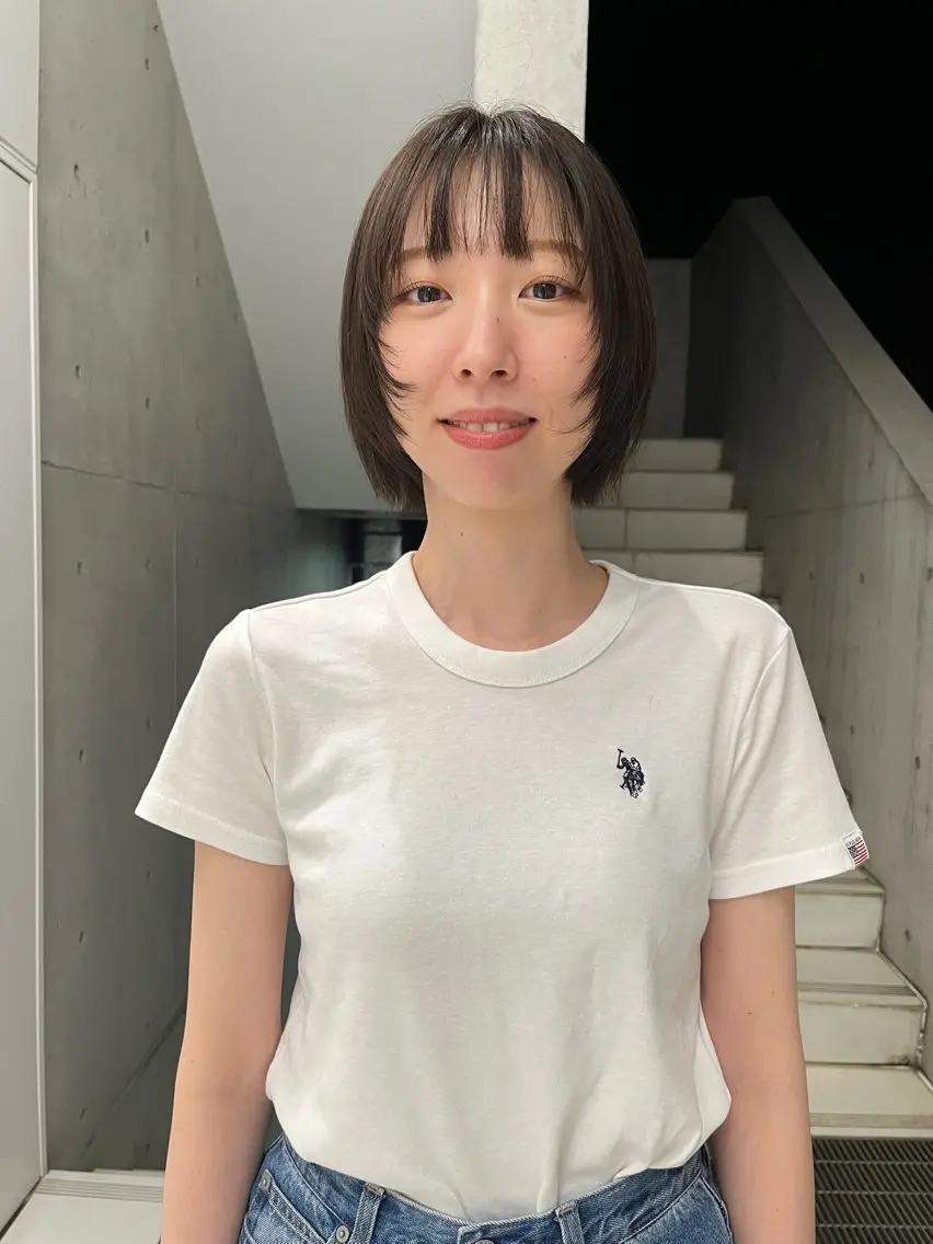 ショート カラー ボブレイヤー ボブ ハッシュカット 韓国風ヘア レイヤーカット yukari/ 立川美容室のヘアスタイル
