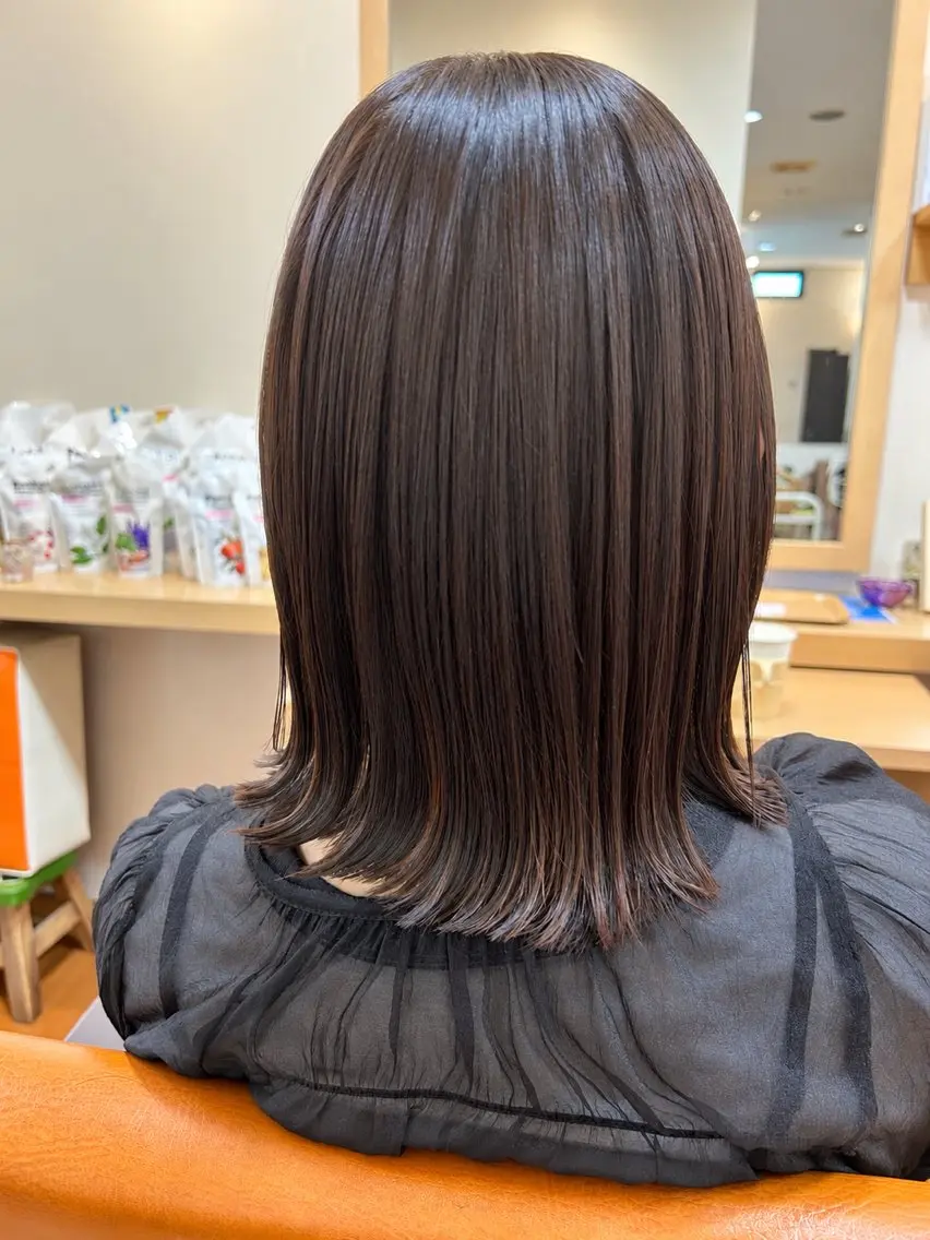 ミディアム カラー 髪質改善 トリートメント カット ヘアカラー トリートメント 柴田 いずみのヘアスタイル