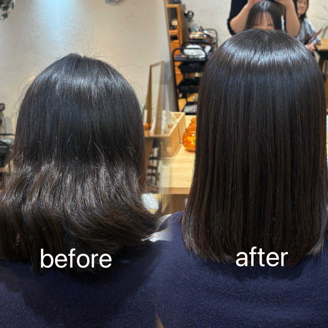 ミディアム 縮毛矯正 はやさか しおんのヘアスタイル