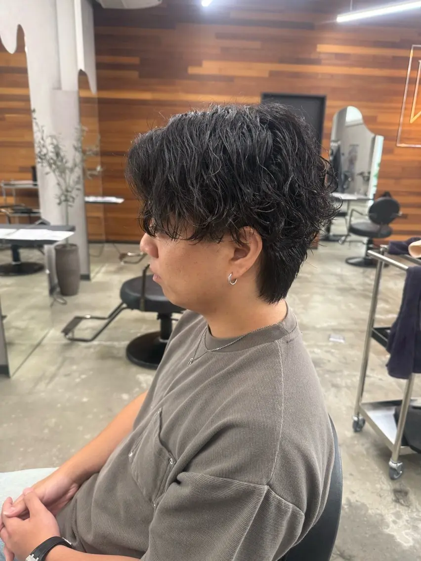 ミディアム カット パーマ 【メンズ特化】 野上晃生のヘアスタイル
