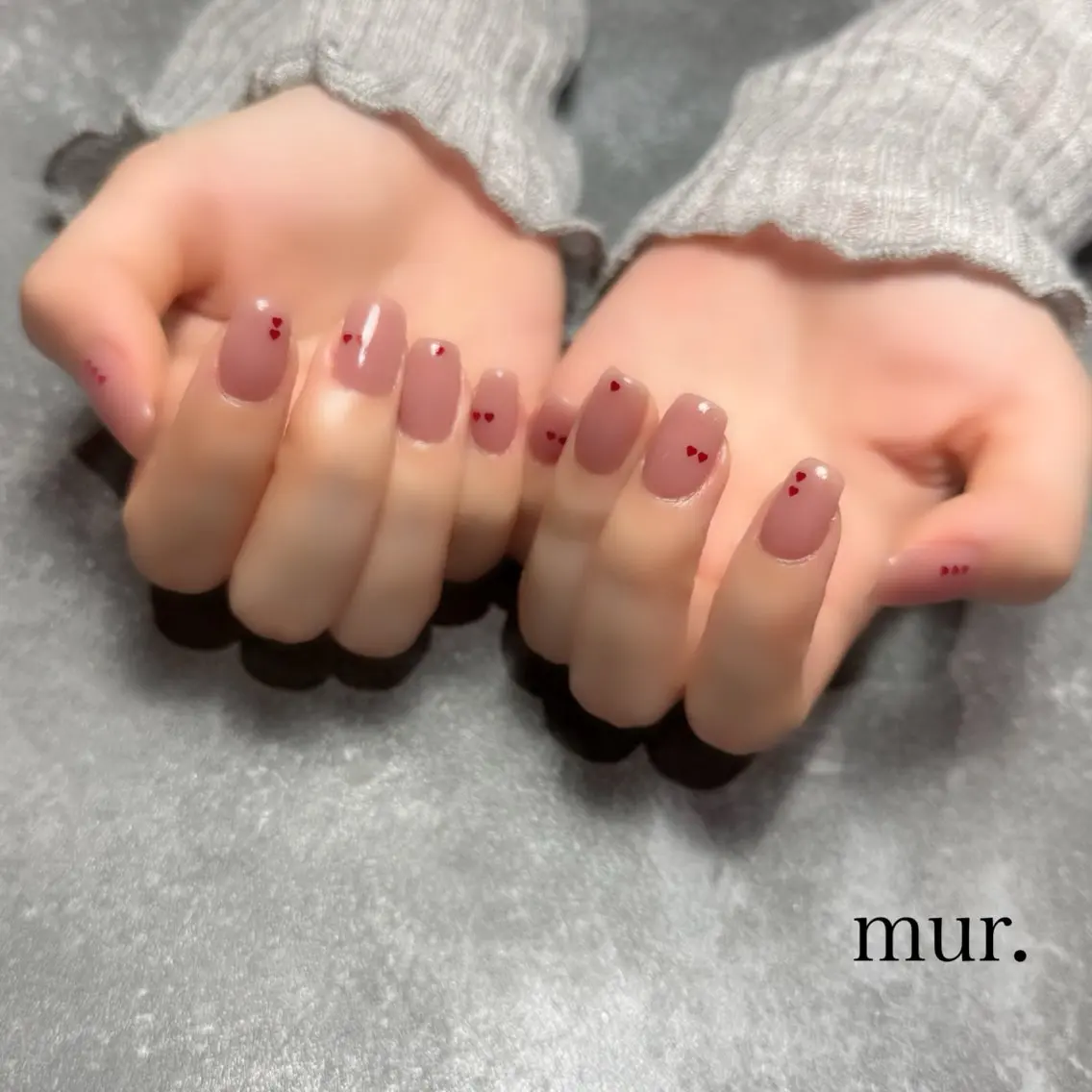 ネイル アートネイル ハート シンプルネイル ハンドネイル mur. harukaのネイルデザイン