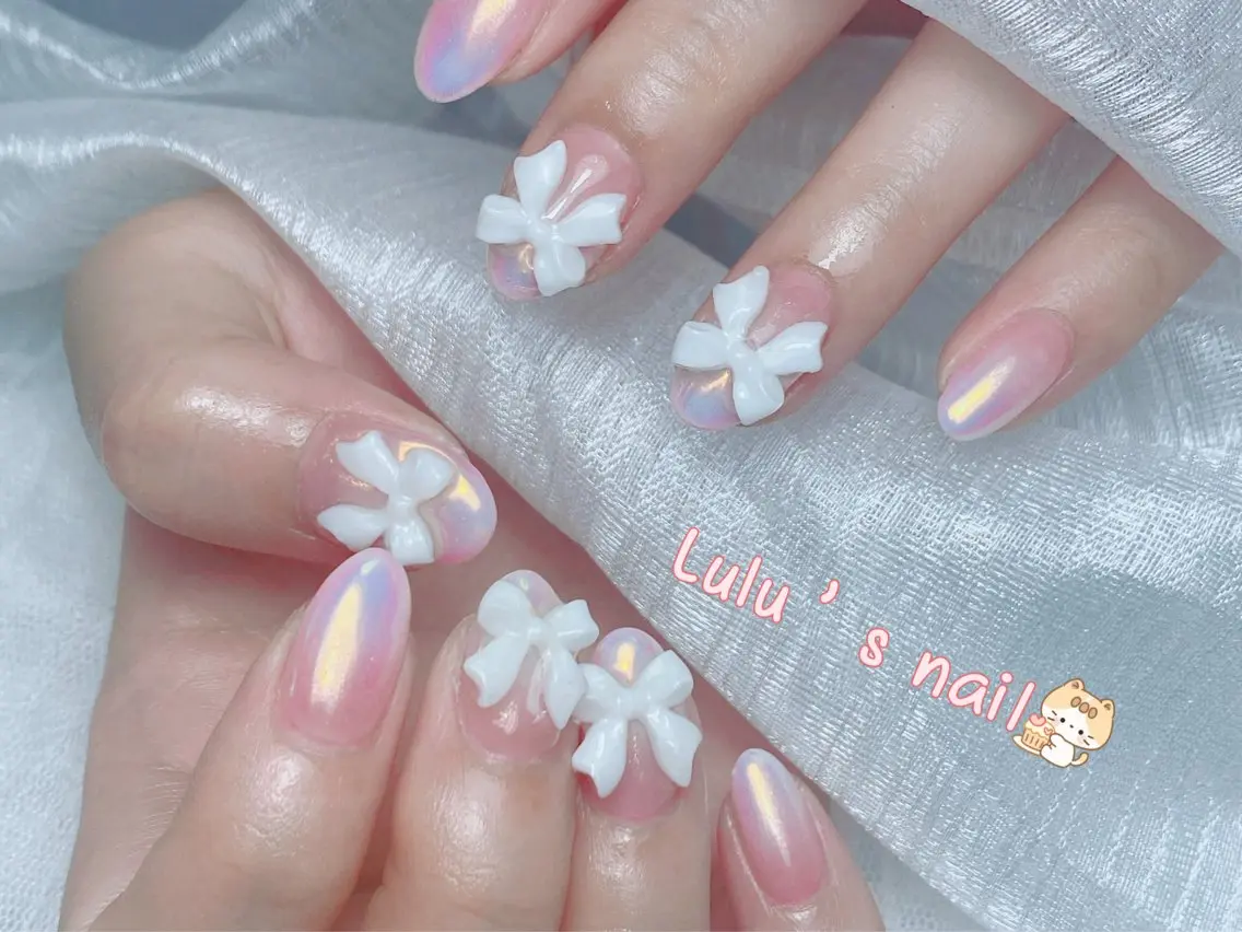 ネイル オーロラネイル チークネイル 長さ出し フットネイル フレンチネイル NaNa nailのネイルデザイン