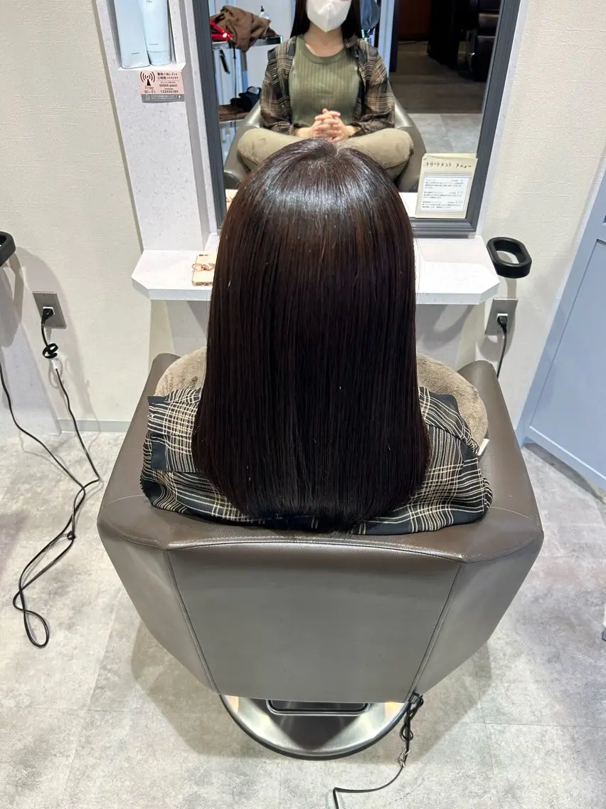 セミロング カット 縮毛矯正 トリートメント SUGAR/ソウ みたけのヘアスタイル