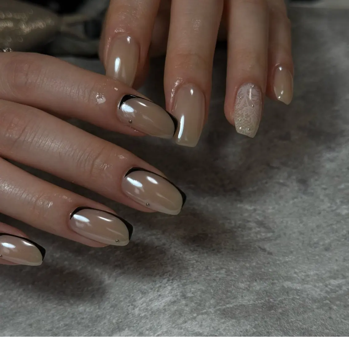 ネイル レース ハンドネイル three 0 nail spaceのネイルデザイン